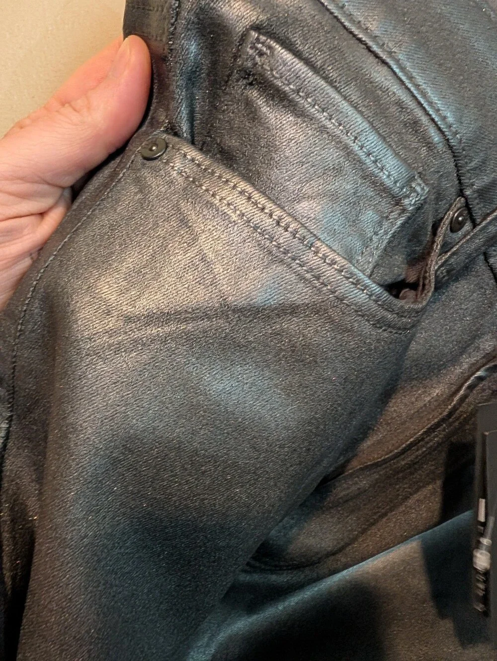 PAIGE Gemma Grey Pearl Luxe Coated Jeans NWT Size 30 Metallic Straight Leg
